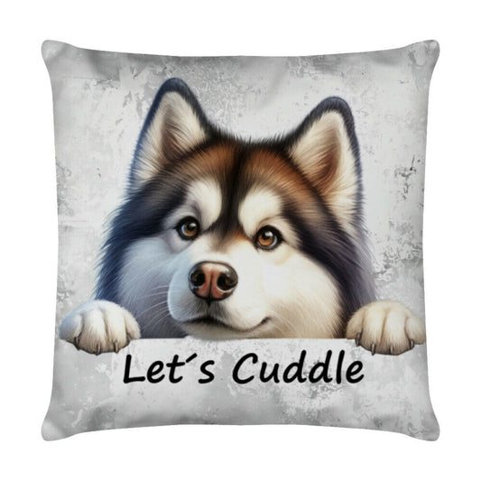 Kissen "Husky - Let´s cuddle" Weiß – hunde-shirt.de