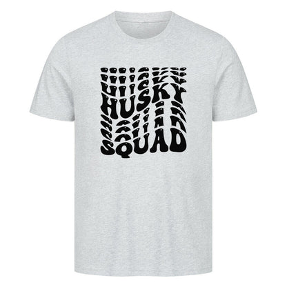 Premium T-Shirt "Husky - Squad" Heather Grey – hunde-shirt.de