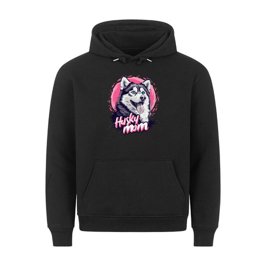 Premium Hoodie "Husky Mom" Schwarz – hunde-shirt.de