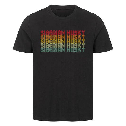 Premium T-Shirt "Husky - RETRO" Schwarz – hunde-shirt.de