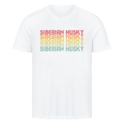 Premium T-Shirt "Husky - RETRO" Weiß – hunde-shirt.de