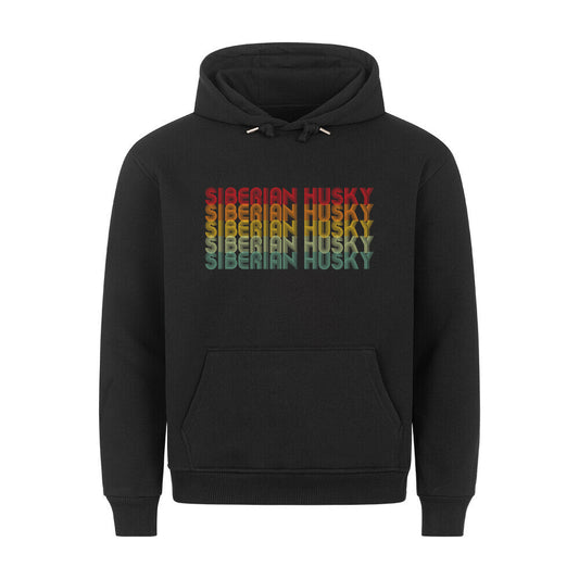 Premium Hoodie "Husky - RETRO" Schwarz – hunde-shirt.de