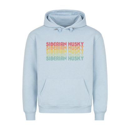 Premium Hoodie "Husky - RETRO" Babyblau – hunde-shirt.de