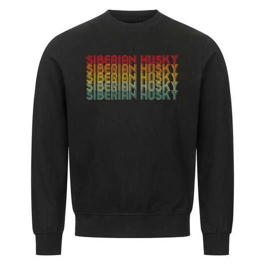Premium Sweatshirt "Husky - RETRO" Schwarz – hunde-shirt.de