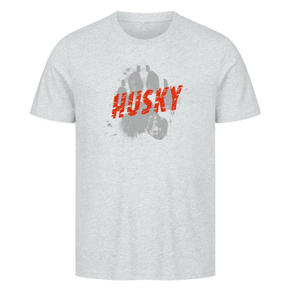 Premium T-Shirt "Husky - PAW" Heather Grey – hunde-shirt.de