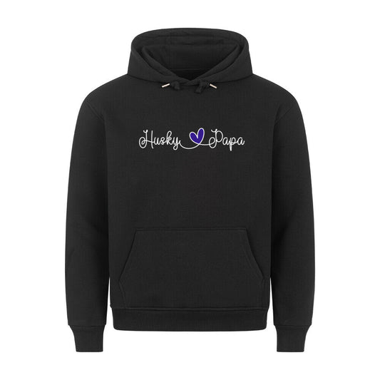 Premium Hoodie "Husky - Papa" Schwarz – hunde-shirt.de