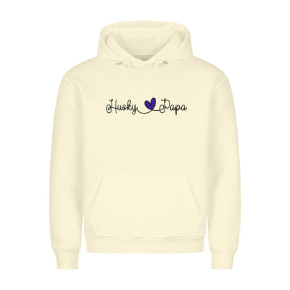 Premium Hoodie "Husky - Papa" Beige – hunde-shirt.de
