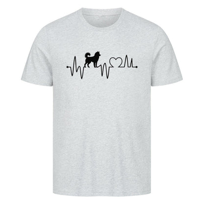 Premium T-Shirt "Husky - Heartbeat" Heather Grey – hunde-shirt.de