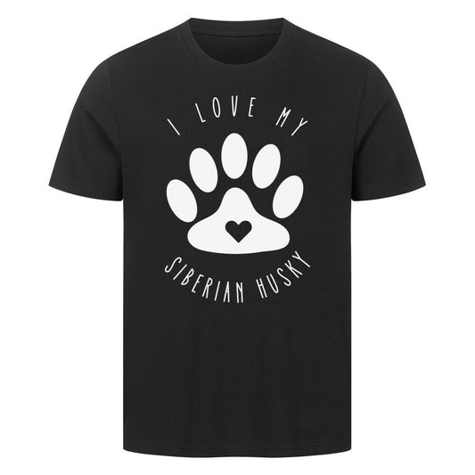 Premium T-Shirt "Husky - I love my..." Schwarz – hunde-shirt.de