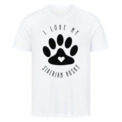 Premium T-Shirt "Husky - I love my..." Weiß – hunde-shirt.de
