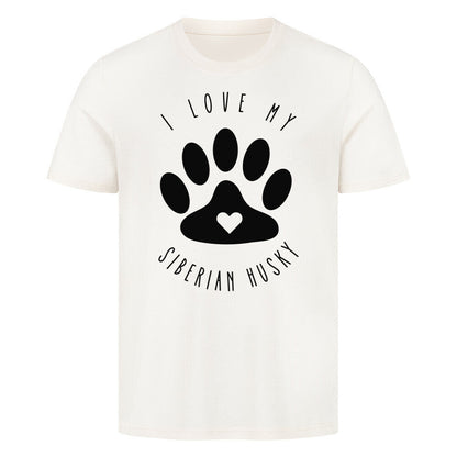 Premium T-Shirt "Husky - I love my..." Natural Raw – hunde-shirt.de