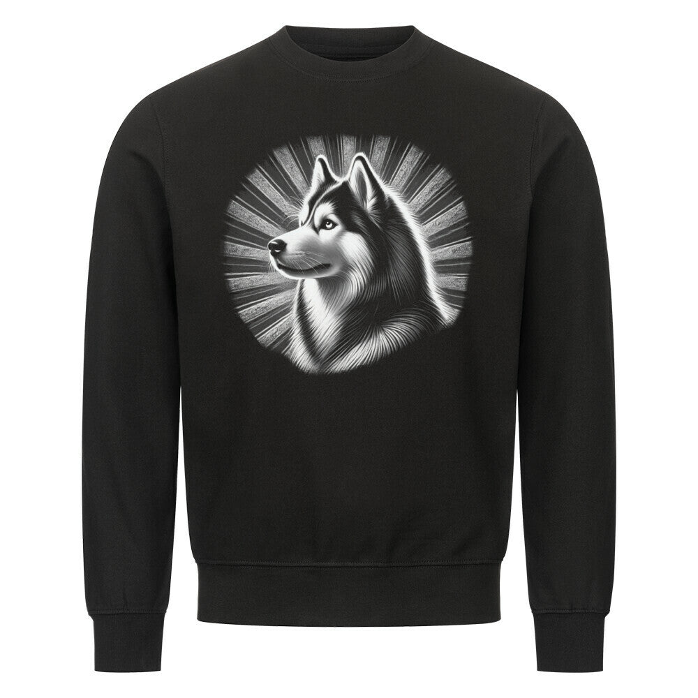 Premium Sweatshirt "Husky - Bright" Schwarz – hunde-shirt.de