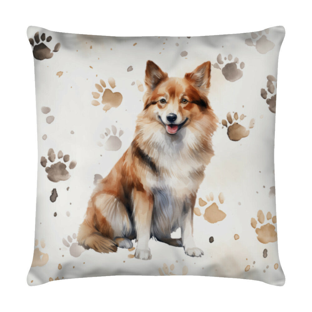 Kissen "Icelandic Sheepdog - Paws" Weiß – hunde-shirt.de