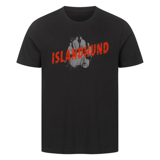 Premium T-Shirt "Islandhund - PAW" Schwarz – hunde-shirt.de