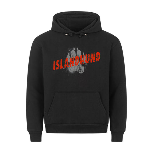 Premium Hoodie "Islandhund - PAW" Schwarz – hunde-shirt.de