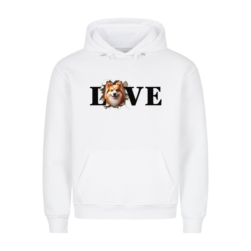 Premium Hoodie "Icelandic Sheepdog - LOVE" Weiß – hunde-shirt.de