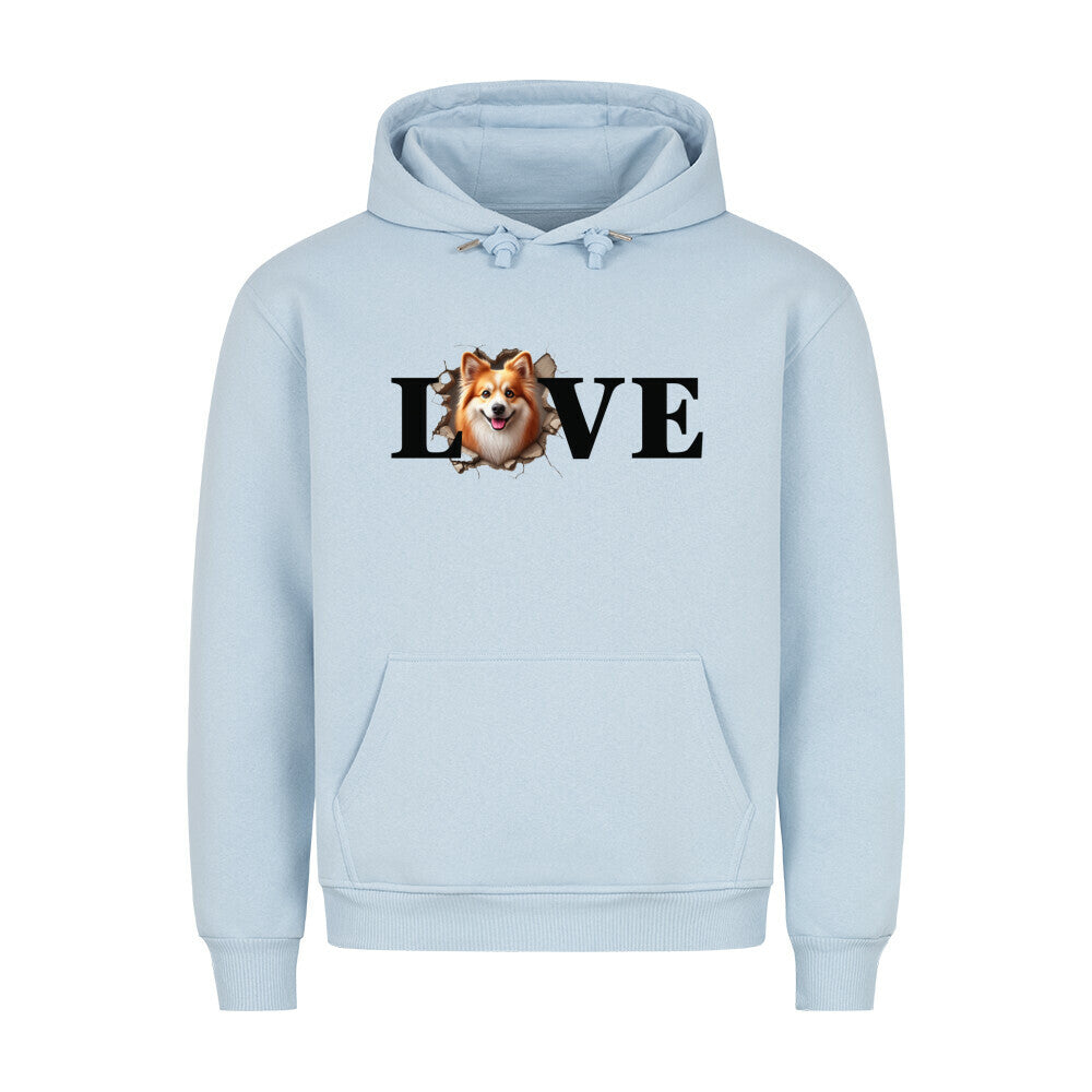 Premium Hoodie "Icelandic Sheepdog - LOVE" Babyblau – hunde-shirt.de