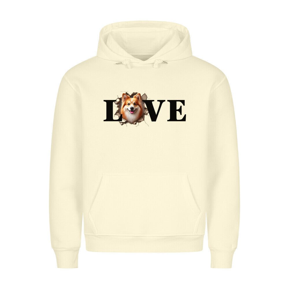 Premium Hoodie "Icelandic Sheepdog - LOVE" Beige – hunde-shirt.de