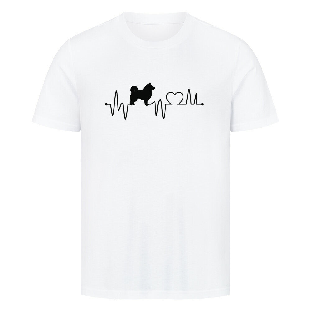 Premium T-Shirt "Icelandic Sheepdog - Heartbeat" Weiß – hunde-shirt.de