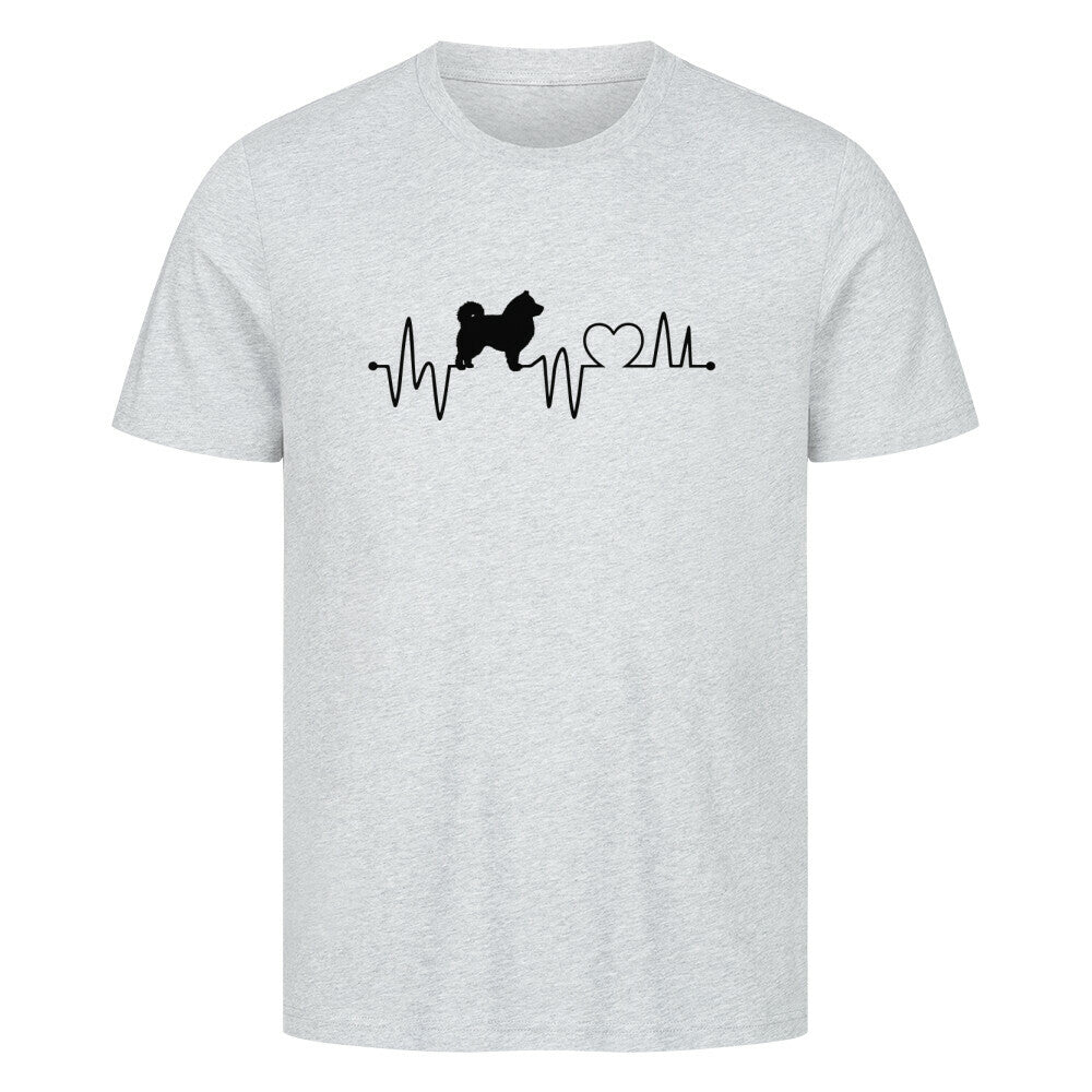 Premium T-Shirt "Icelandic Sheepdog - Heartbeat" Heather Grey – hunde-shirt.de