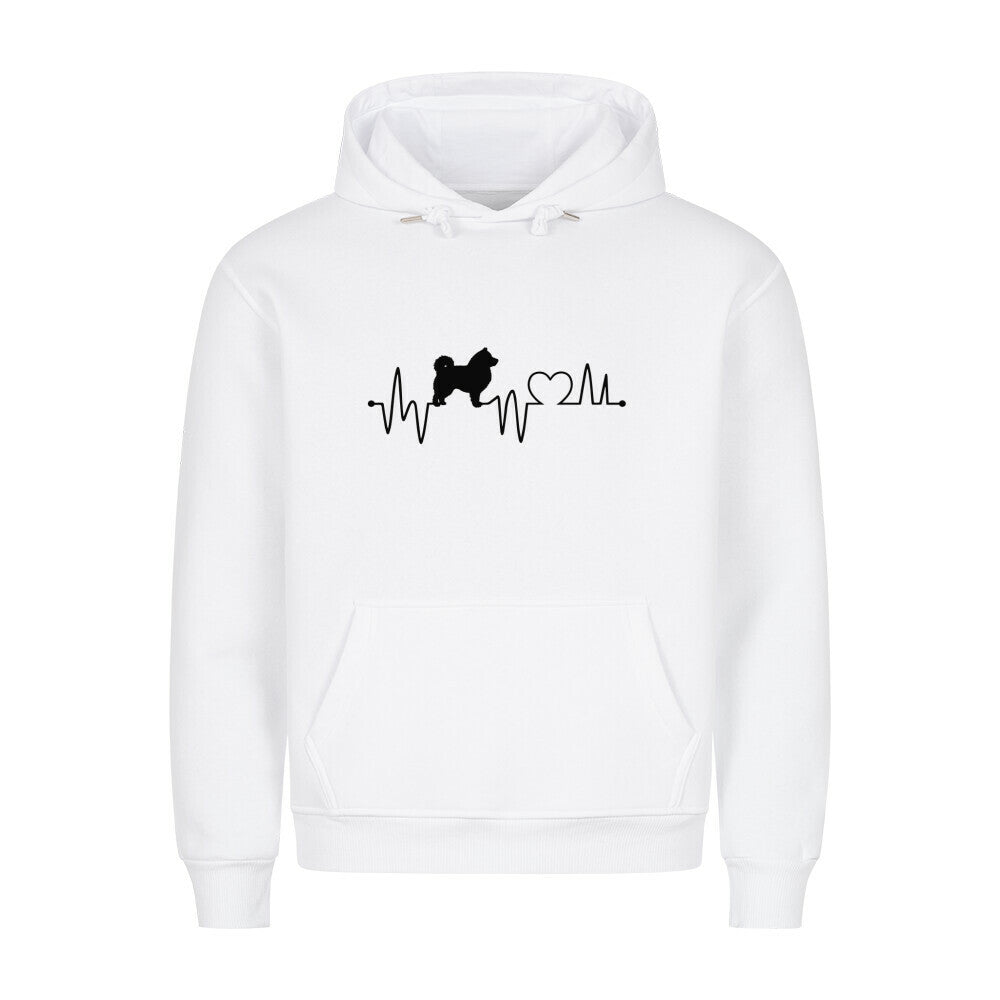 Premium Hoodie "Icelandic Sheepdog - Heartbeat" Weiß – hunde-shirt.de