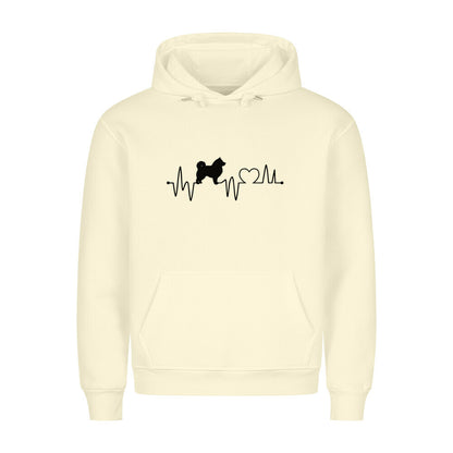 Premium Hoodie "Icelandic Sheepdog - Heartbeat" Beige – hunde-shirt.de