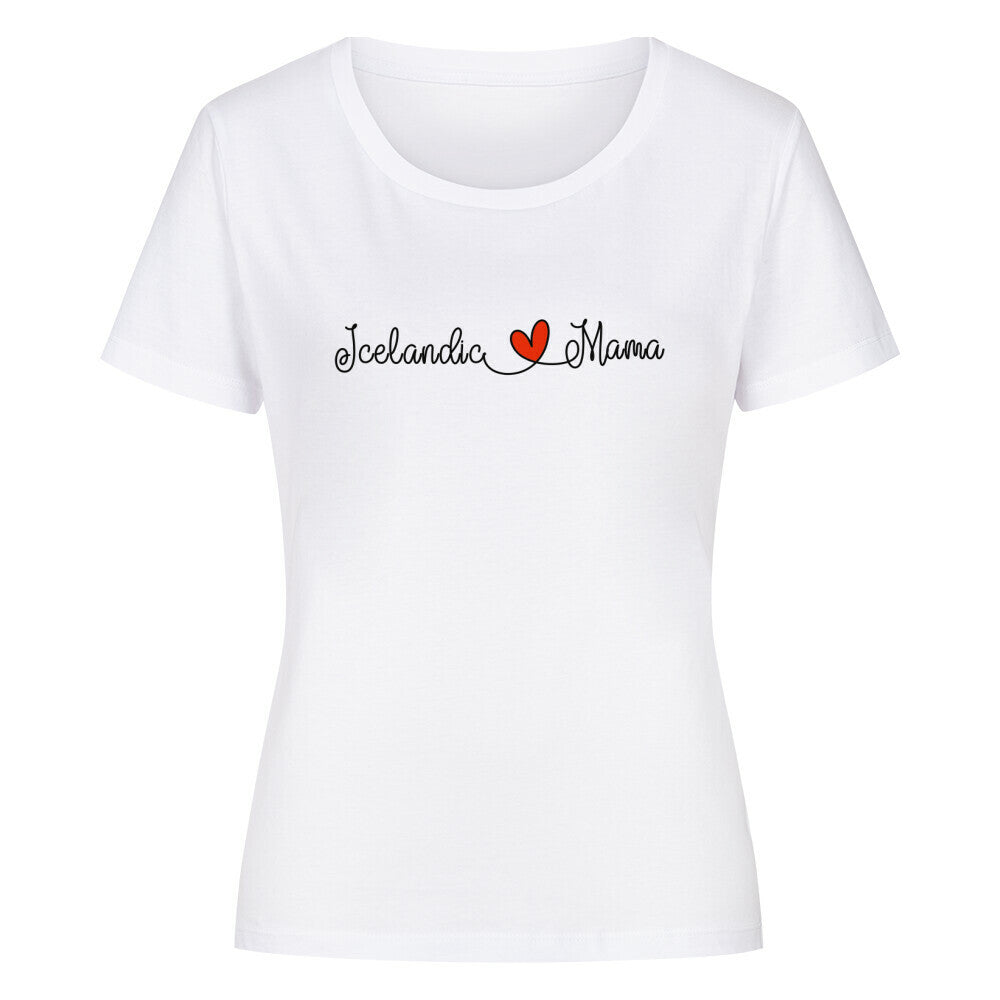 Premium Organic Damen-Shirt "Icelandic - Mama" Weiß – hunde-shirt.de