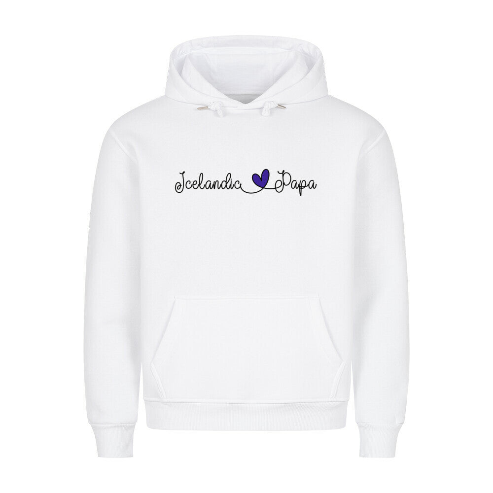 Premium Hoodie "Icelandic - Papa" Weiß – hunde-shirt.de