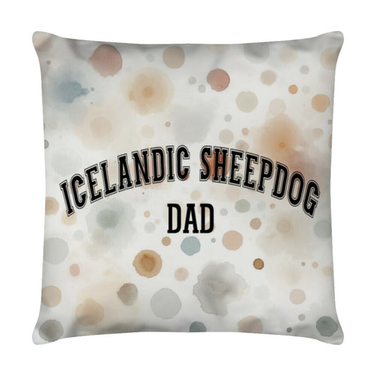 Kissen "Icelandic Sheepdog - DAD" Weiß – hunde-shirt.de