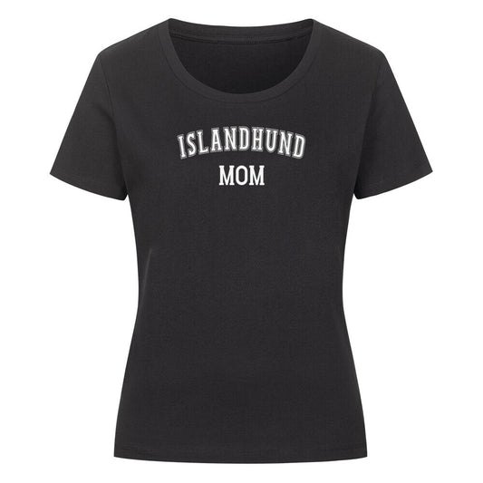 Premium Organic Damen-Shirt "Islandhund - MOM" Schwarz – hunde-shirt.de