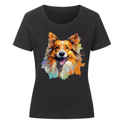 Premium Organic Damen-Shirt "Icelandic - Paint" Schwarz – hunde-shirt.de
