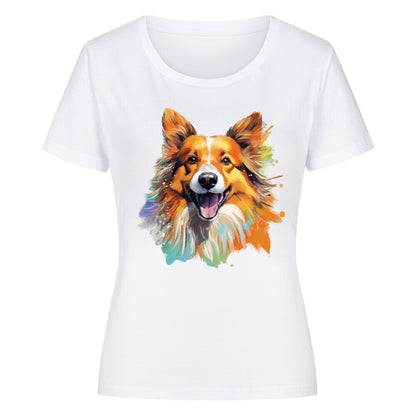 Premium Organic Damen-Shirt "Icelandic - Paint" Weiß – hunde-shirt.de