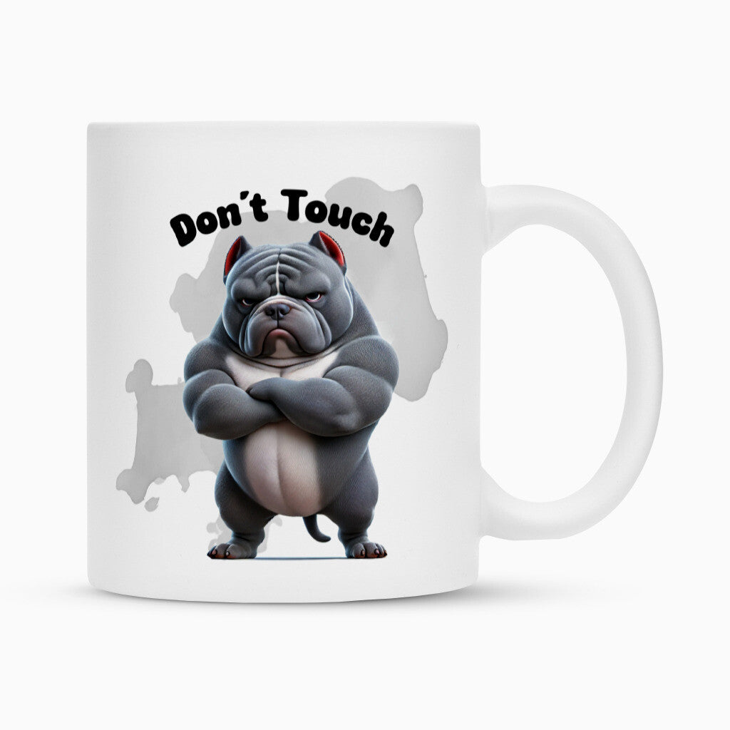 Tasse "American Bully XL / XXL - Don´t touch II" Weiß – hunde-shirt.de