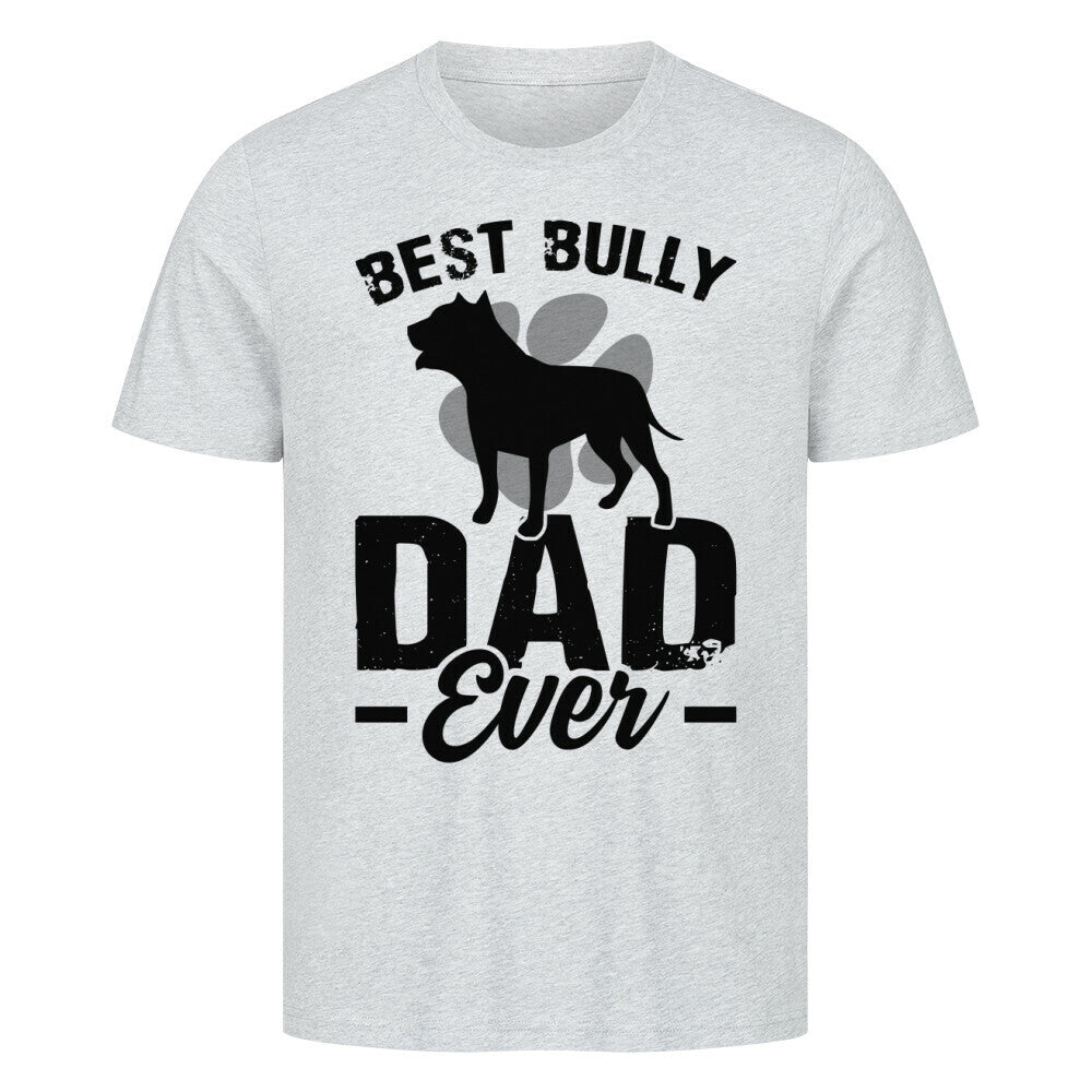 Premium T-Shirt "American Bully XL / XXL - Best Dad" Heather Grey – hunde-shirt.de