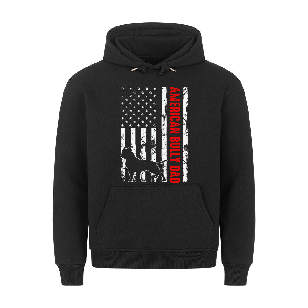 Premium Hoodie "American Bully XL / XXL - Bully Dad" Schwarz – hunde-shirt.de