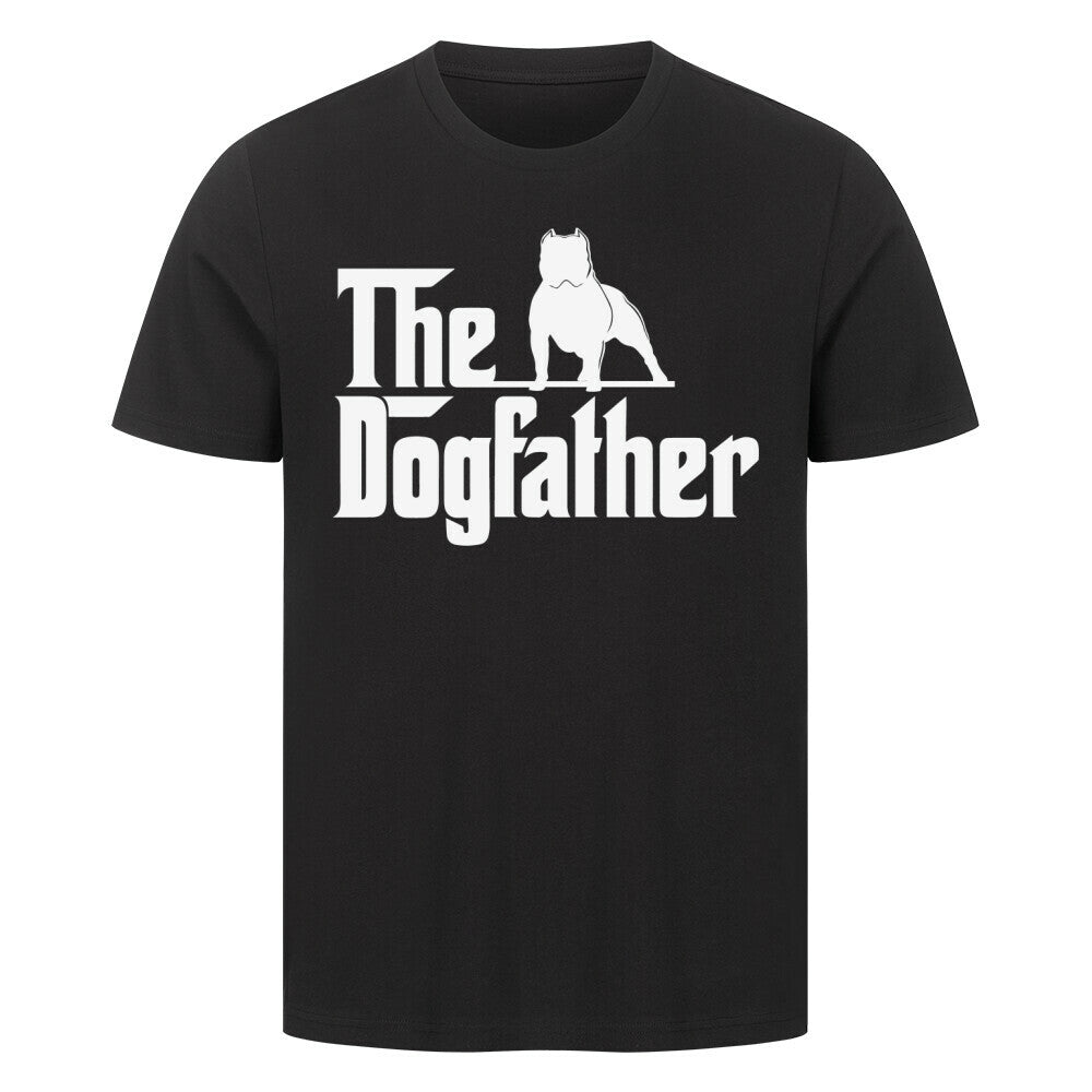 Premium T-Shirt "American Bully XL / XXL - Dogfather" Schwarz – hunde-shirt.de