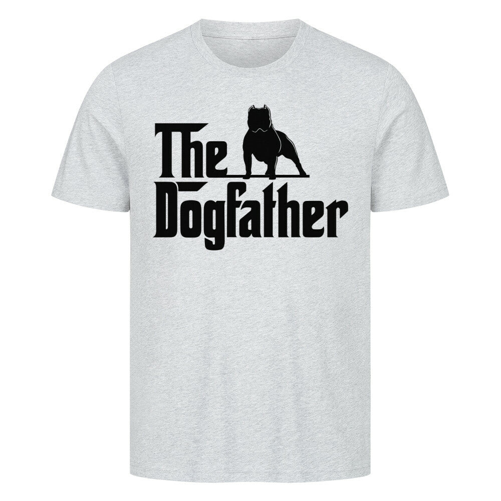 Premium T-Shirt "American Bully XL / XXL - Dogfather" Heather Grey – hunde-shirt.de