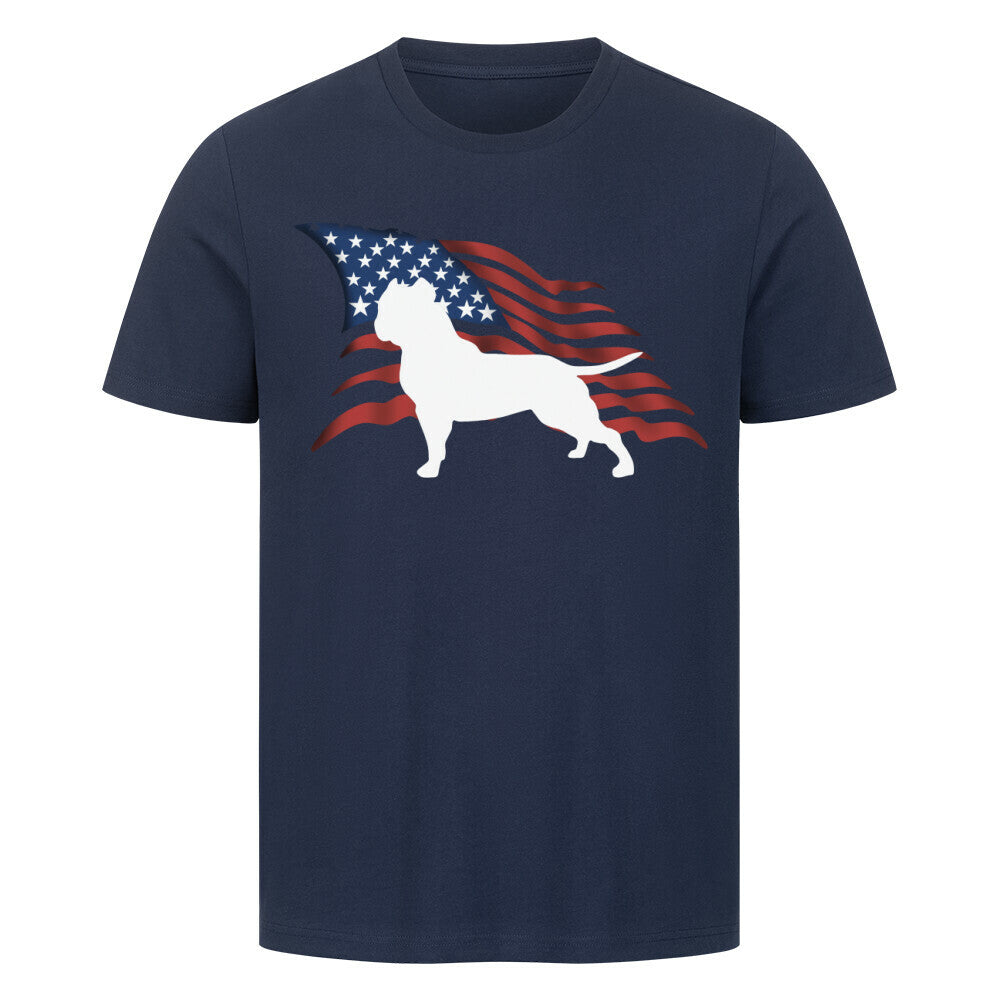 Premium T-Shirt "American Bully XL / XXL - Flag" French Navy – hunde-shirt.de