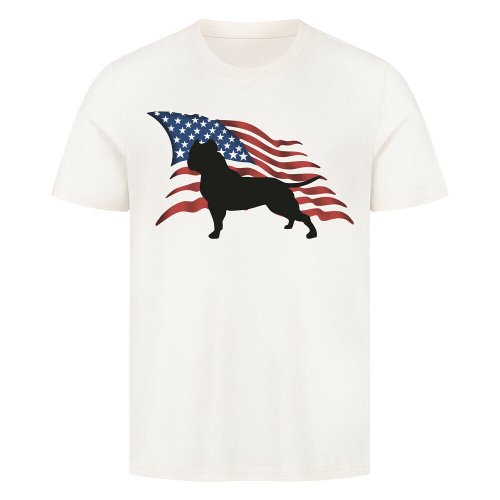 Premium T-Shirt "American Bully XL / XXL - Flag" Natural Raw – hunde-shirt.de