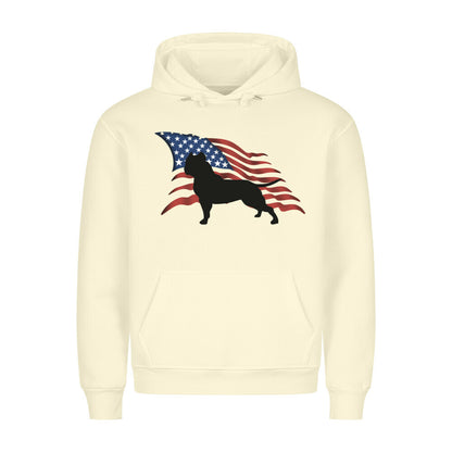 Premium Hoodie "American Bully XL / XXL - Flag" Beige – hunde-shirt.de