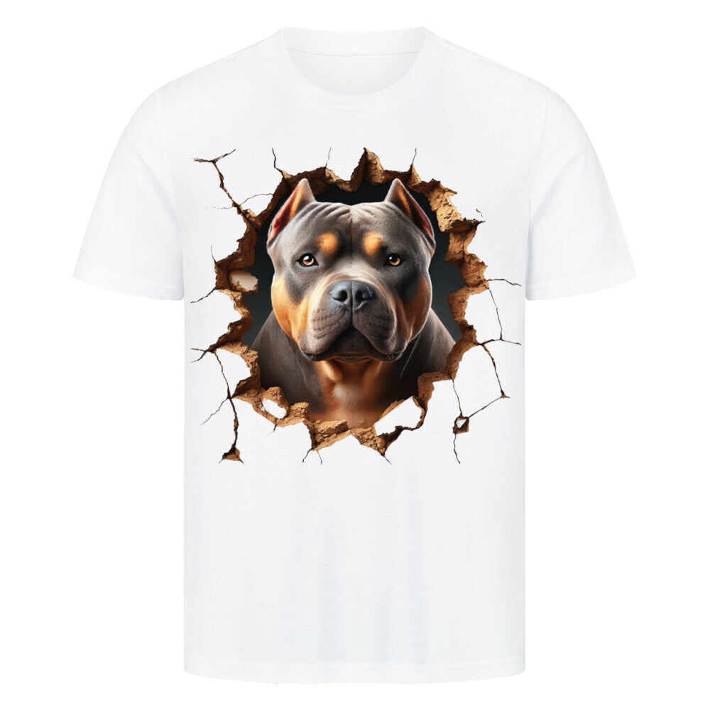 Premium T-Shirt "American Bully XL / XXL - Look" Weiß – hunde-shirt.de