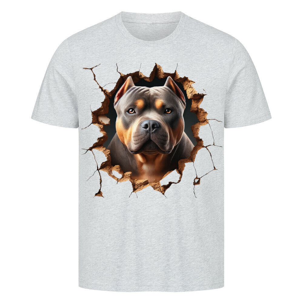 Premium T-Shirt "American Bully XL / XXL - Look" Heather Grey – hunde-shirt.de