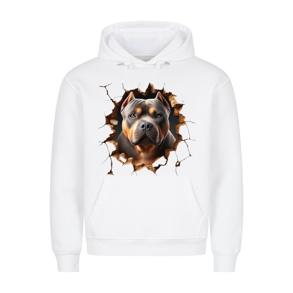 Premium Hoodie "American Bully XL / XXL - Look" Weiß – hunde-shirt.de