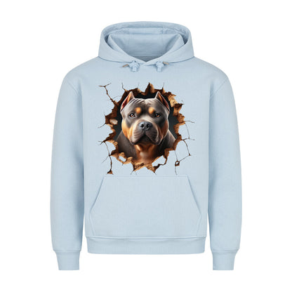 Premium Hoodie "American Bully XL / XXL - Look" Babyblau – hunde-shirt.de