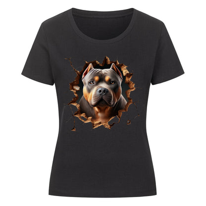 Premium Organic Damen-Shirt "American Bully - Look" Schwarz – hunde-shirt.de