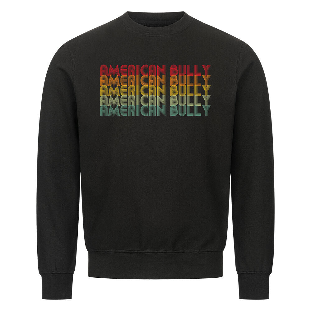 Premium Sweatshirt "American Bully XL / XXL - RETRO" Schwarz – hunde-shirt.de