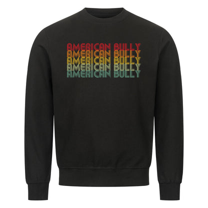 Premium Sweatshirt "American Bully XL / XXL - RETRO" Schwarz – hunde-shirt.de