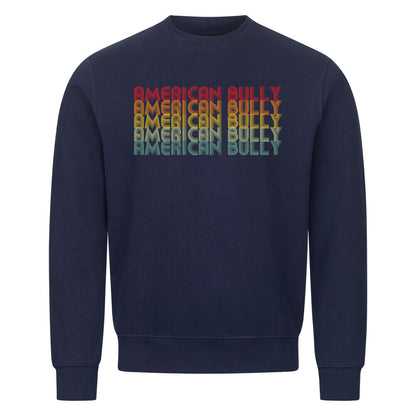 Premium Sweatshirt "American Bully XL / XXL - RETRO" Navy Blue – hunde-shirt.de