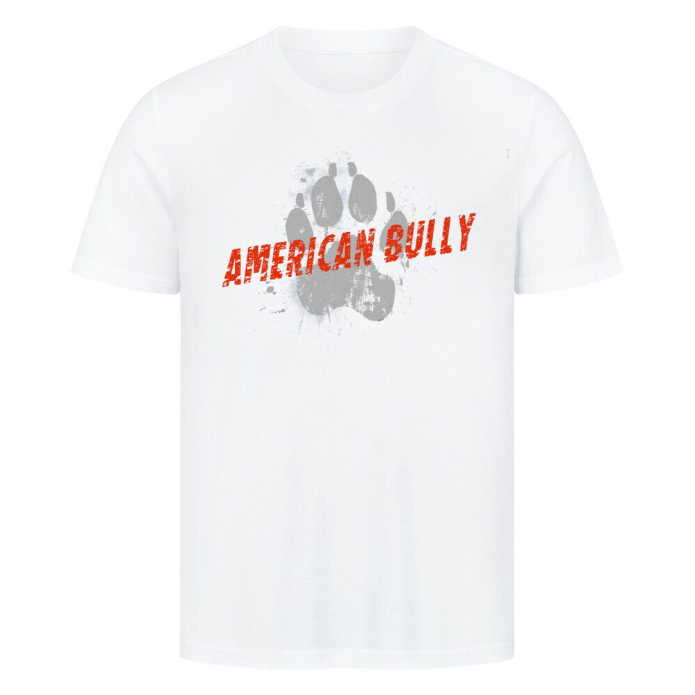 Premium T-Shirt "American Bully XL / XXL - PAW" Weiß – hunde-shirt.de