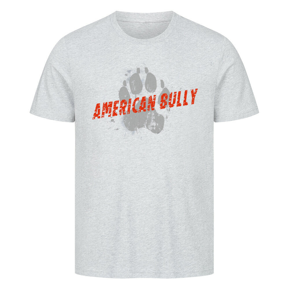 Premium T-Shirt "American Bully XL / XXL - PAW" Heather Grey – hunde-shirt.de